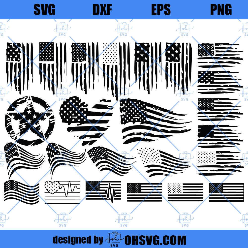 Distressed USA Flag SVG, USA Flag SVG, American Flag SVG, Heart Flag SVG