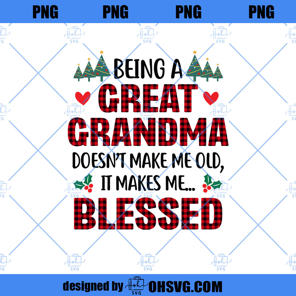 Being A Great Grandma Doesn't Make Me Old It Makes Me Blessed PNG, Family PNG, Grandma PNG, PNG Cricut Silhouette