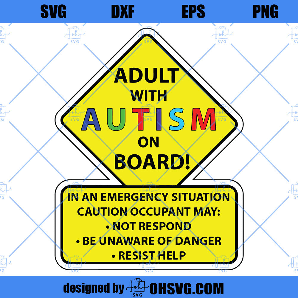 Child With Autism SVG, Warning Autism SVG PNG DXF Cut Files For Cricut