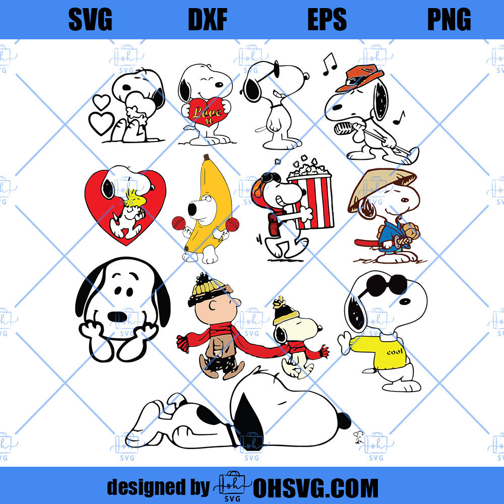 Snoopy Charlie Brown SVG, Snoopy SVG, Snoopy Bundle SVG