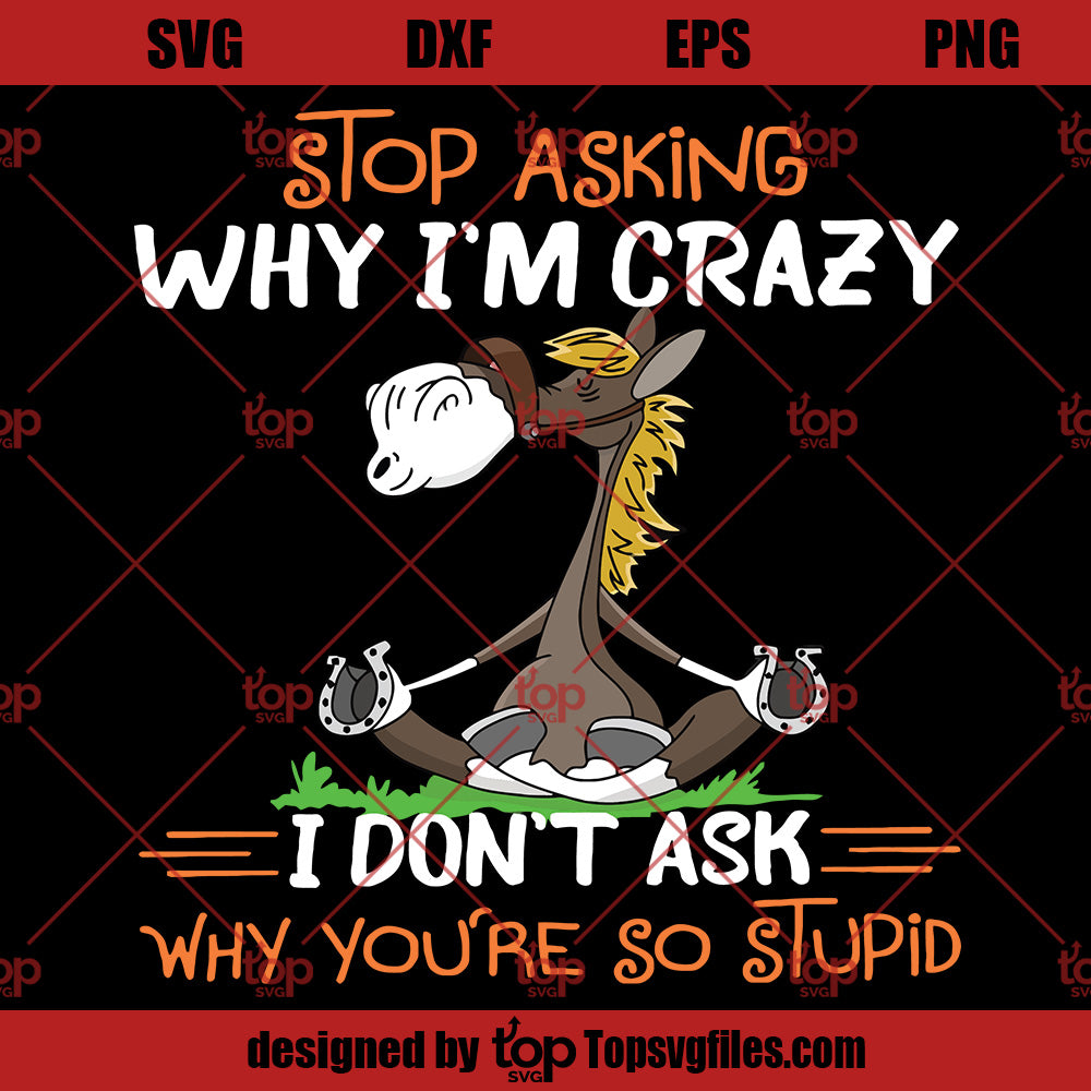 Stop Asking Why Im Crazy I Dont Ask Why You Are So Stupid SVG, Funny Sarcasm SVG