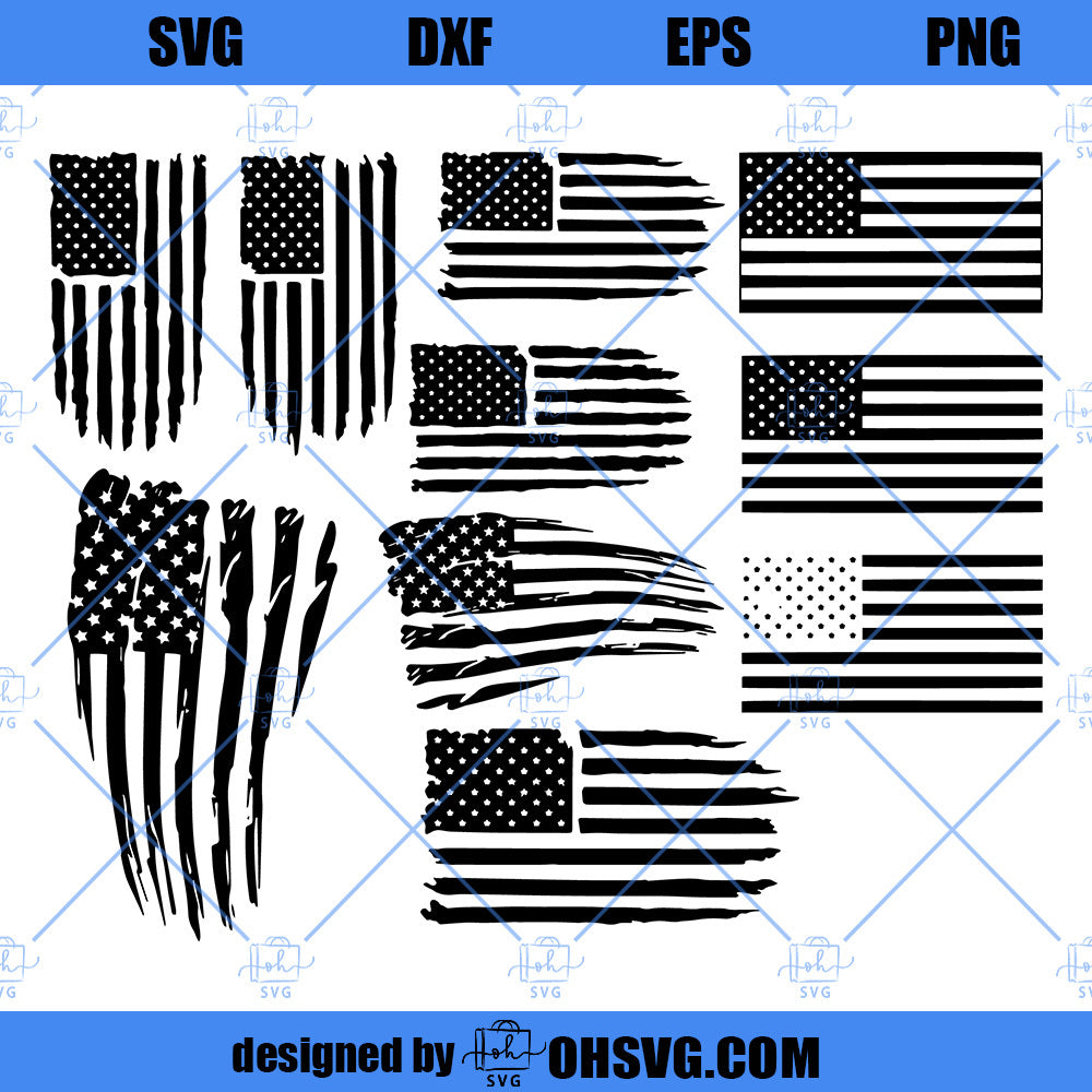 Distressed Flag SVG, American Flag SVG, Vector Clipart, Download Digital Sublimation