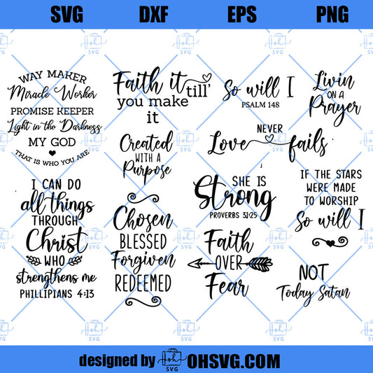 Christian Bundle SVG, Bible Verse Bundle SVG, Jesus SVG, God SVG, Faith Quotes SVG