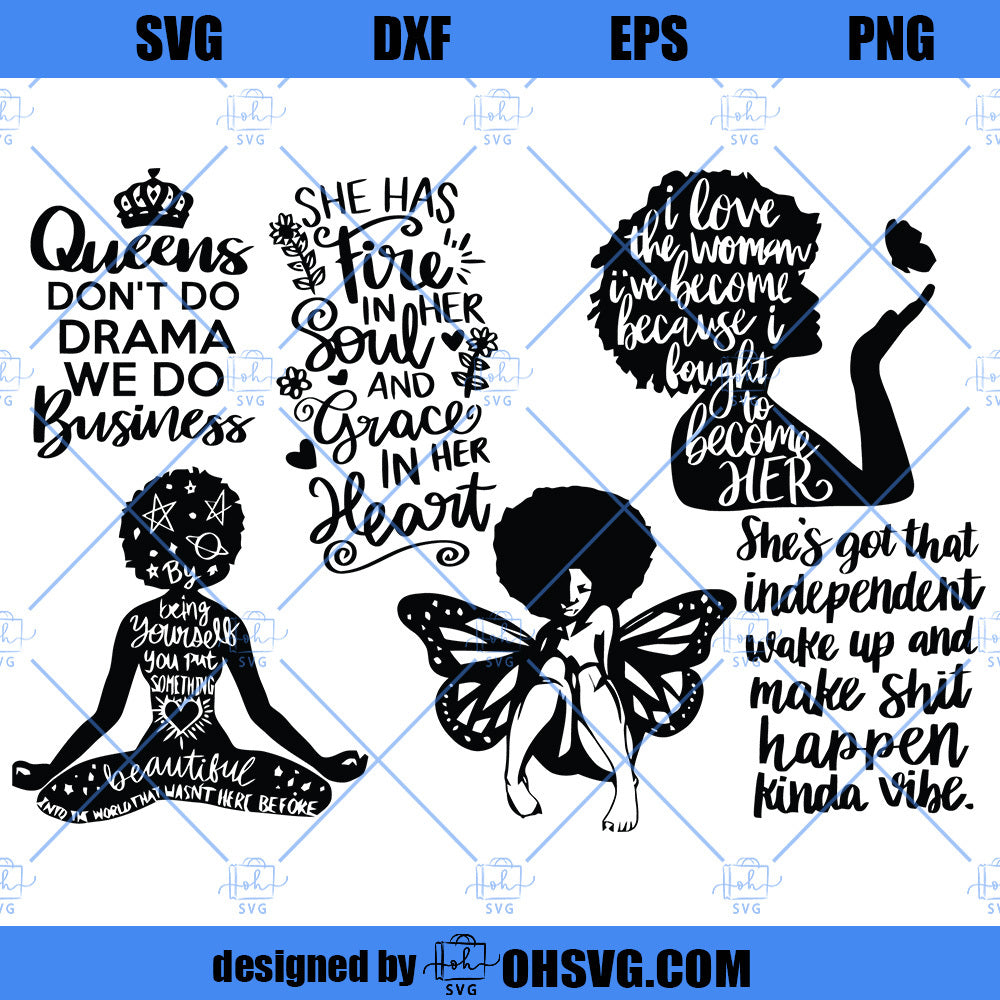 Black Girl Magic SVG Bundle, Black Woman SVG, Afro Lady Woman SVG