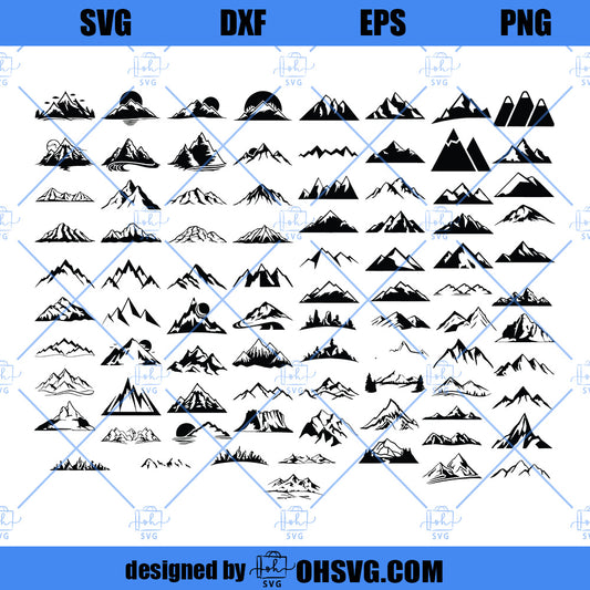 Mountain SVG, File For Cricut, For Silhouette Cut Files, Vector, Digital File, Mountains SVG