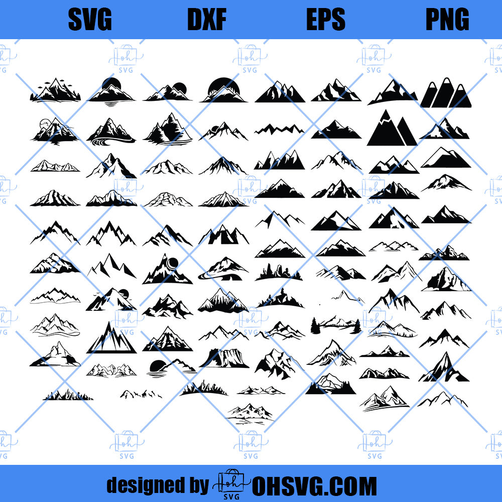 Mountain SVG, File For Cricut, For Silhouette Cut Files, Vector, Digital File, Mountains SVG