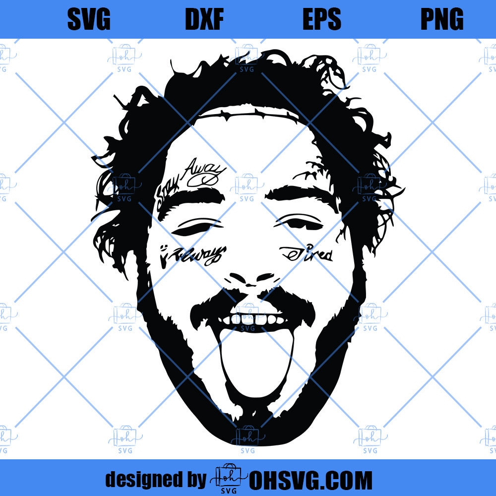 Post Malone SVG, Post Malone Silhouette, SVG PNG DXF Cut Files For Cricut, Rapper SVG