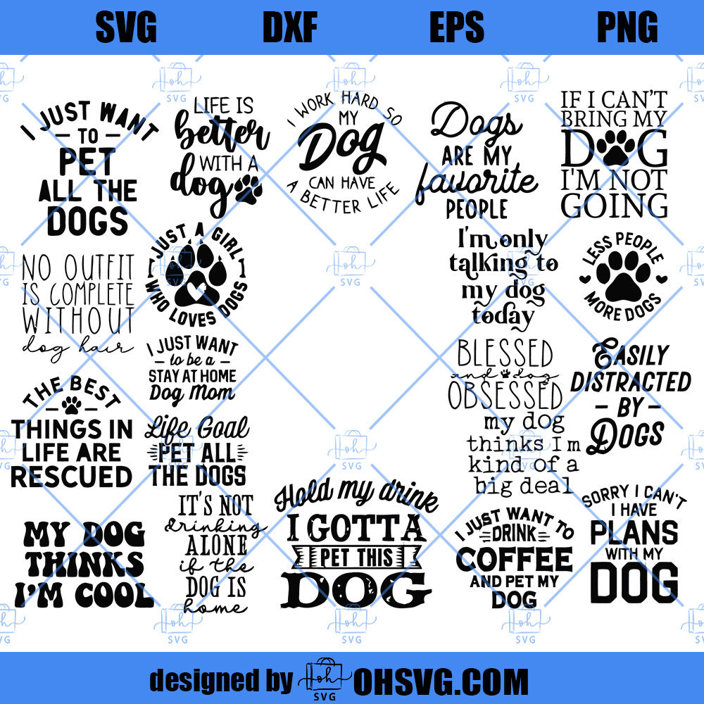 For The Love Of Dogs Bundle SVG, Funny Cut File Dog Bundle SVG