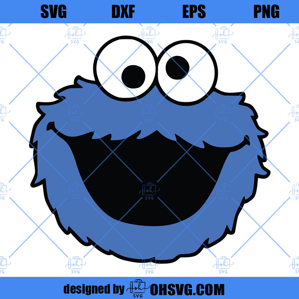 Face Cookie Monster SVG, The Muppets SVG, Download Digital Sublimation