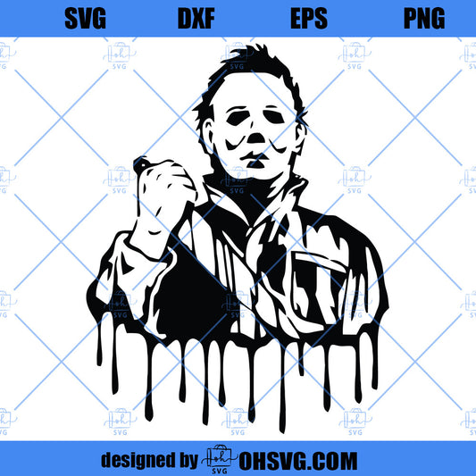 Michael Myers Bloody Haddonfield Scary Horror Movie Slasher Halloween Mask 80's Retro SVG