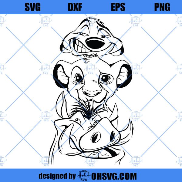 Lion King SVG, Timon Simba Pumba SVG PNG DXF Cricut Silhouette Cut Fil ...