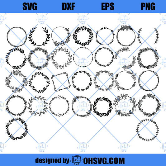 Wreath SVG Bundle, Circle SVG Bundle SVG, Floral Wreath SVG, Wedding Wreath SVG