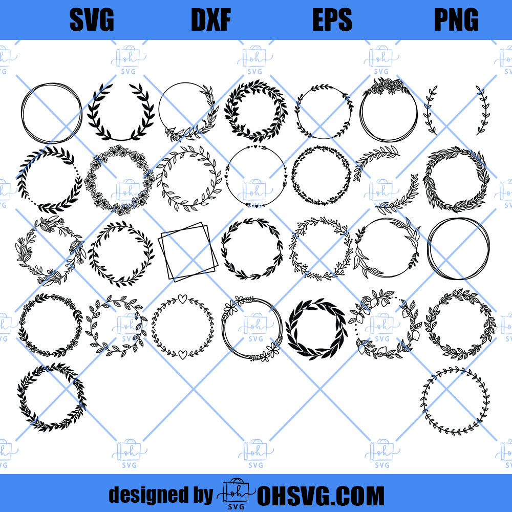 Wreath SVG Bundle, Circle SVG Bundle SVG, Floral Wreath SVG, Wedding Wreath SVG