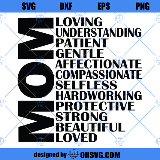 Mom SVG, Mothers Day SVG, Most Loved Mom SVG, Cut Files For Cricut