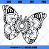 Mandala Butterfly SVG, Butterfly SVG Cricut Silhouette PNG DXF Cut Files For Cricut