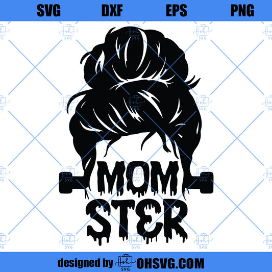 Momster Bride Of Frankenstein SVG, Momster SVG, Momster Bun Tie SVG