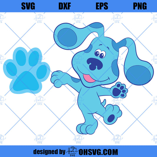 Dog SVG, Blue Dog SVG, Cute Dog SVG PNG DXF Cut Files For Cricut