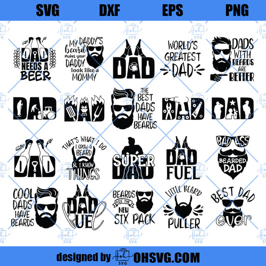 Funny Fathers Day SVG, Beard SVG, Dad Signs SVG, Dad SVG