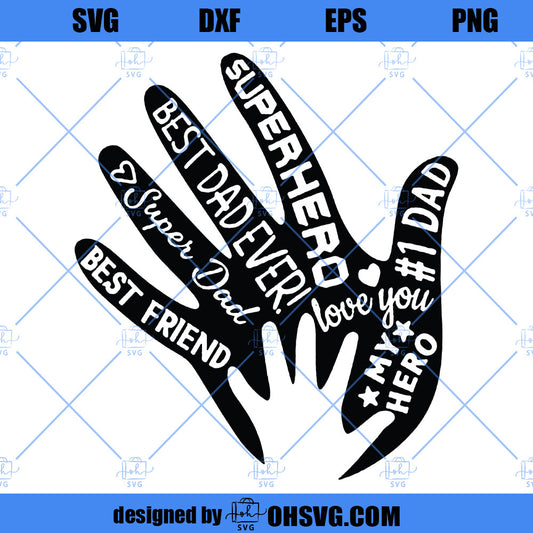 Dad SVG, Best Dad Friend Hero SVG, Father’s Day SVG PNG DXF Cut Files For Cricut