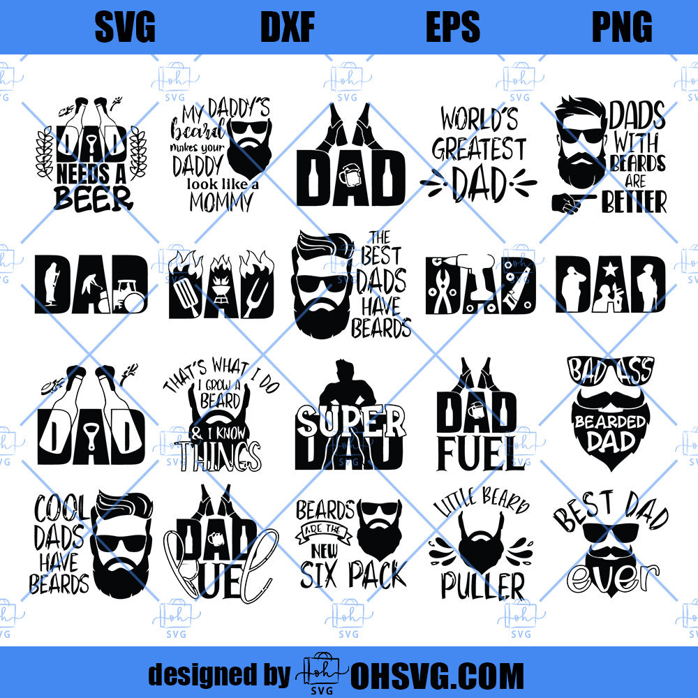 Funny Fathers Day SVG, Beard SVG, Dad Signs SVG, Dad SVG