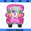 Easter Truck PNG Design, Hand Drawn Sublimation Design, Girl Easter Design PNG