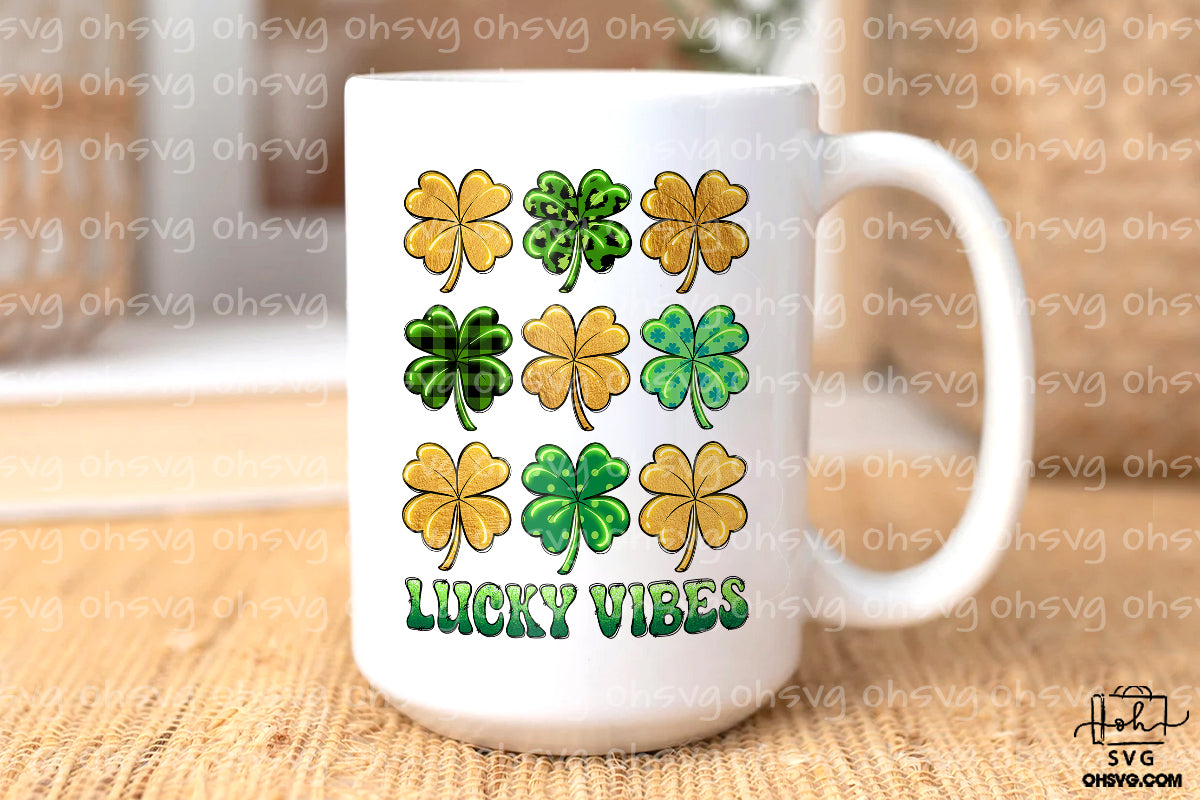 Lucky Vibes PNG, Shamrock St Patricks Day PNG, Lucky St Patrick's Day PNG