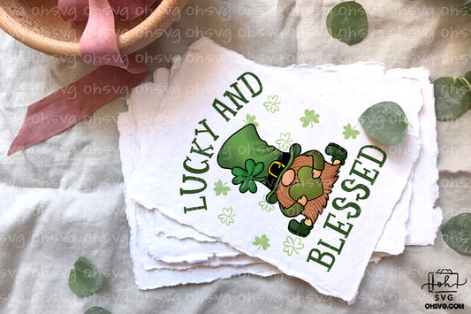 Lucky And Blessed PNG, St Patricks Day PNG, Gnome St Patrick's Day PNG