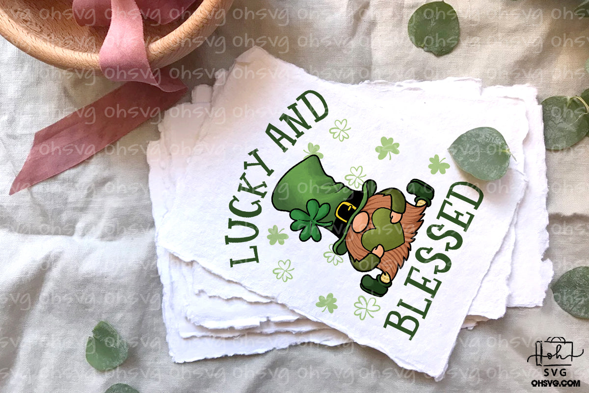 Lucky And Blessed PNG, St Patricks Day PNG, Gnome St Patrick's Day PNG